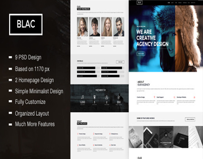 Blac - Ultimate Simple One Page PSD Template