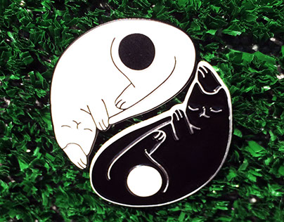 Yin Yang Cats - Enamel Pin Set