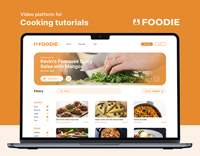 Video platform for cooking tutorials UX/UI Case study
