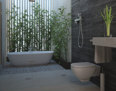 3d Visualisation for a dramatic bathroom