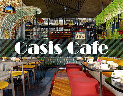Oasis cafe interior design and visualisation