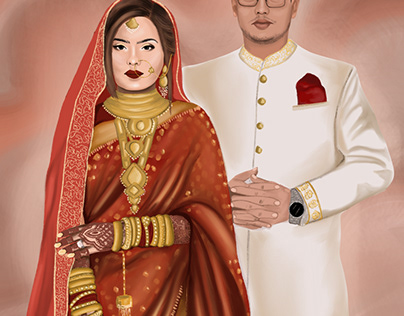 Wedding portrait illustration