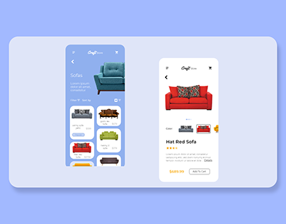 concept ecommerce mobile app UI design