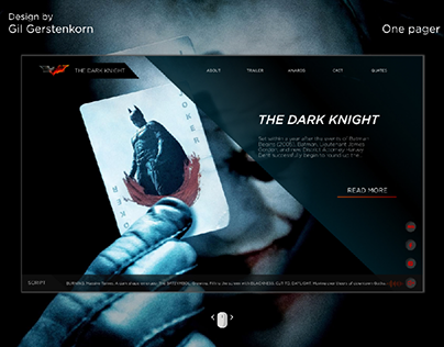 The Dark Knight (Batman) - web design