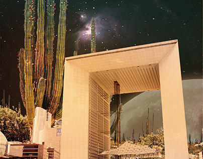 Cactus land - digital collage art