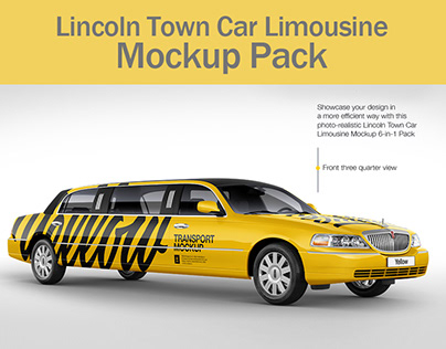 Lincoln Town Car Limousine Mockup Pack