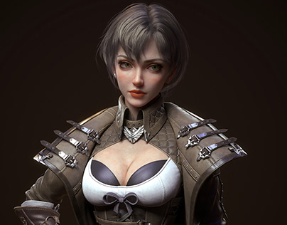 3D Female Warrior Character