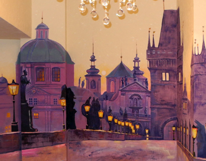Prague hall. Mural painting