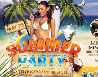 Beach Summer Party Flyer Template