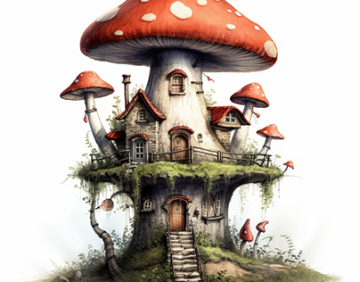 Home mushroom watercolor