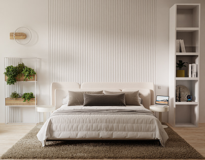 3D Furniture Visualization - Bed - Warm, Earthy Tone