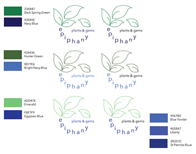 Epiphany Plants & Gems Logo Branding
