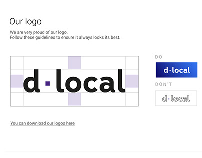 Brand guideliness landing for dLocal