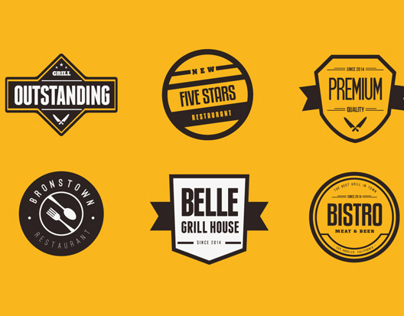  Vintage Labels and Badges / Restaurant Logo Edition 