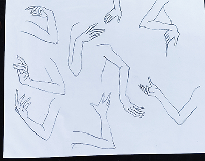 Female body movement drawing