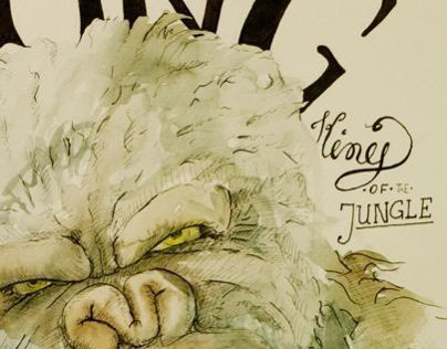 Kong - king of the jungle - watercolour