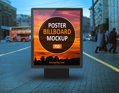 Free Outdoor Poster Billboard Mockup PSD