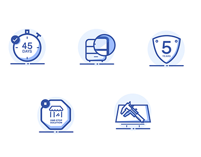 Illustrated icons for an interior design company.