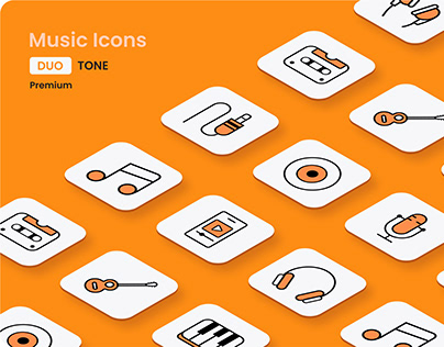 Music Duo toned Icons
