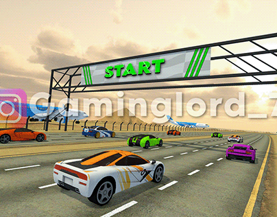 Highway Stunts Racing Game Environment Modeling.