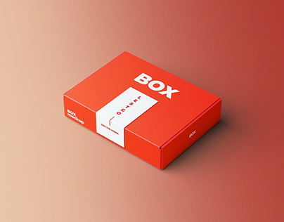 Rectangle box mockup with tape