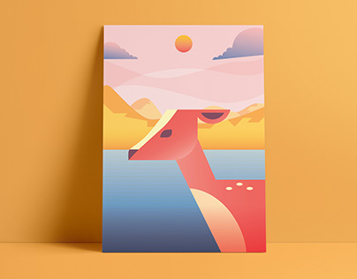 Riso print - Deer