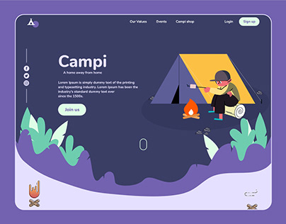 Campi - Landing page for camping website