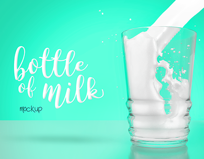 Bottle of milk mockup's