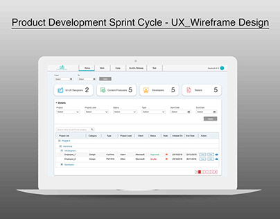 Product Development Sprint Cycle - UX_Wireframe Design