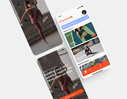 Onboarding and Home screens. Fitness app