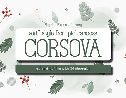 Corsova - modern typewriter style with 94 character