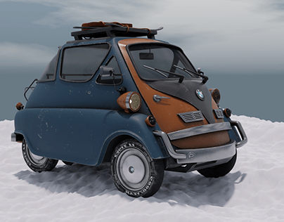 BMW Isetta 300. 3D model car for games and art