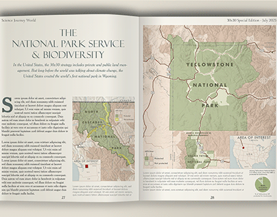 Science magazine layout w/ National Park Maps for 30x30