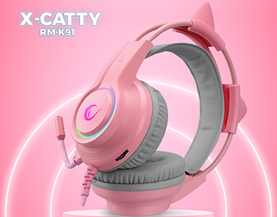Rampage X-CATTY Pink USB 7.1 RGB Gaming Headset