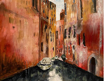 Sunday In Venice 18" x 24" Acrylic on Canvas