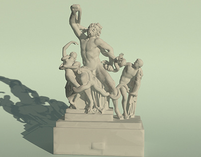 Laocoon and his sons fluid simulation