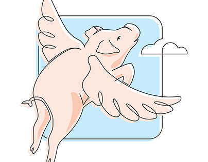 Flying Pig Illustration