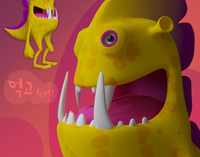 Hungry moster 3d character model