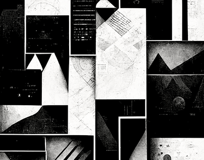 Abstract, black and white collage
