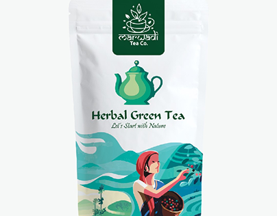 Marwadi Herbal Green Tea Packaging Design