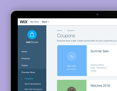 Wix Stores Coupon Dashboard