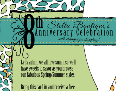 Stella Boutique 8th Anniversary Poster and Invite