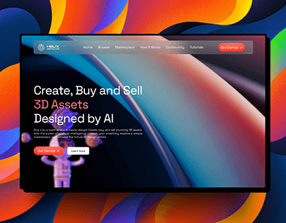 3D Assets Market - Hero Section Landing Page