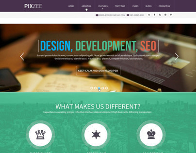 Pixzee-Parallax Singlepage Free PSD