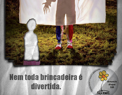 Cartaz institucional contra o abuso infantil