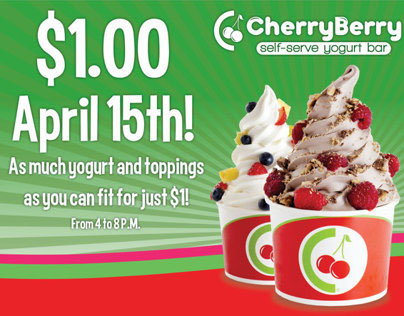 CherryBerry self-serve yogurt bar Ad