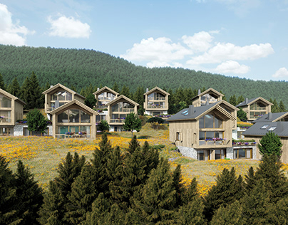 Alpen houses. Switzerland