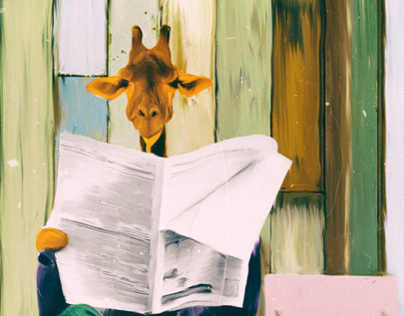 Giraffe reads the paper