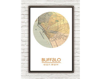 BUFFALO NEW YORK - city poster 