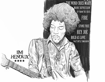 drawing Jimi Hendrix